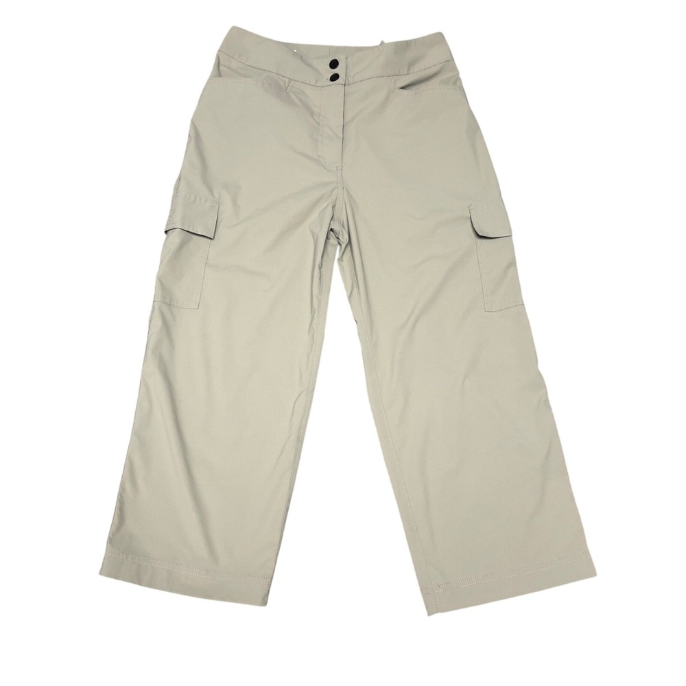 Tilley Endurables Womens Cargo Hiking Pants Size 8 Sage‎ Green Wide Leg Cropped